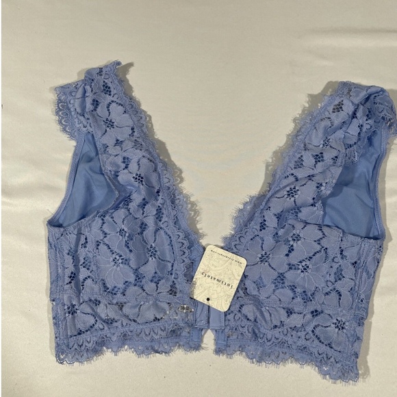 NWT‎ $48 Free People In Clouds Guipure Lace Longline Bra Blue - Picture 11 of 16